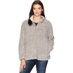 Dylan By True Grit Dylan Soft Shearling Tipped Pile 1/4 Zip Stadium Pullover Womens 3 Dylan By True Grit Dylan Soft Shearling Tipped Pile 1/4 Zip Stadium Pullover Womens