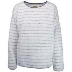 Dylan By True Grit Dylan Melange Classic Stripe Drop Shoulder Crew Womens