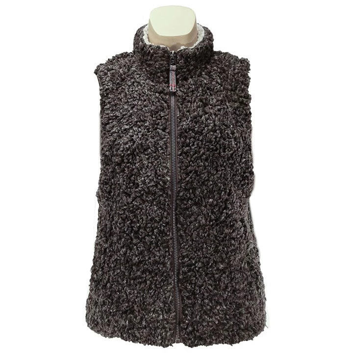 True Grit Dylan Shearling Tipped Pile Vest Womens 1 True Grit Dylan Shearling Tipped Pile Vest Womens