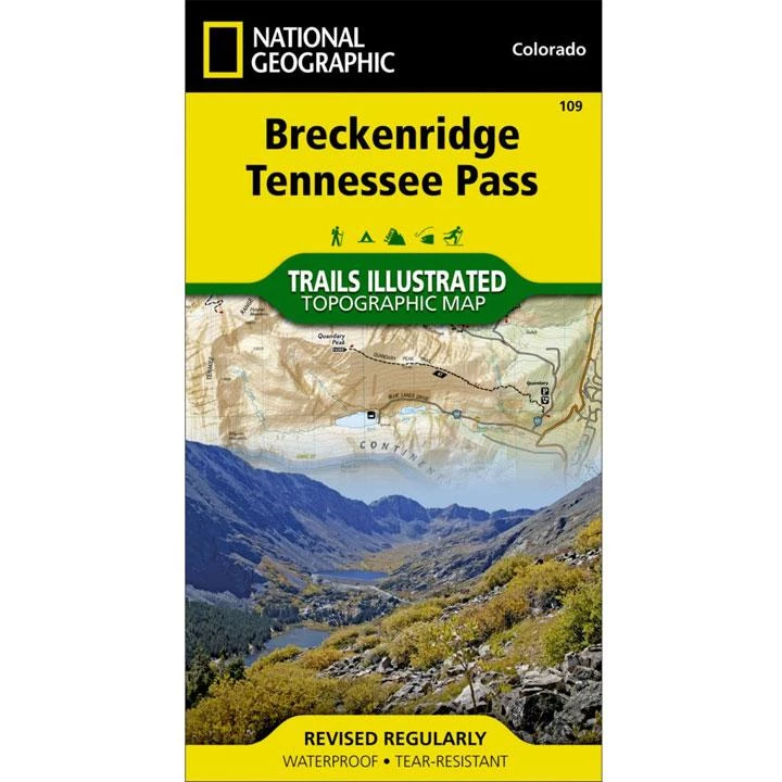 National Geographic 109 Breckenridge - Tennessee Pass Map Colorado Gear National Geographic 109 Breckenridge - Tennessee Pass Map Colorado Gear