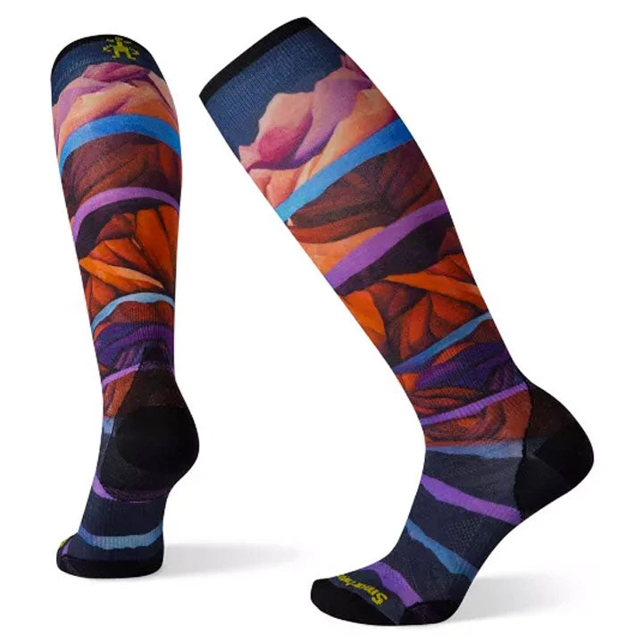 Smartwool Ski Zero Cushion Mountain Print Over The Calf Socks Womens Gear 1 Smartwool Ski Zero Cushion Mountain Print Over The Calf Socks Womens Gear
